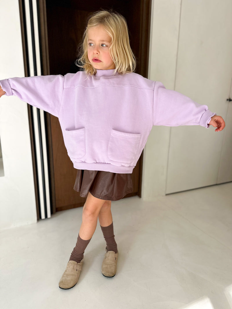 Billie fleeced pocket sweater - Lilac