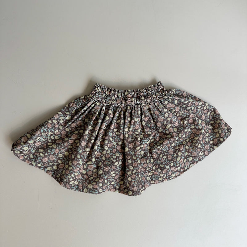 Corduroy flower skirt - Brown