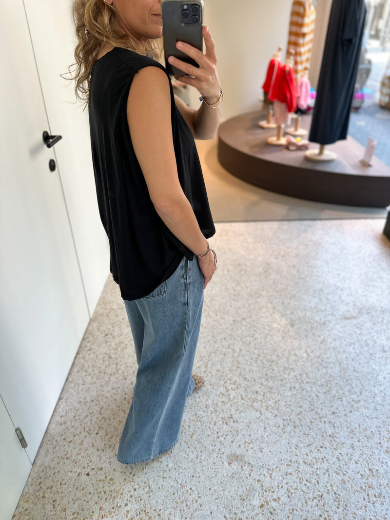 Breezy jersey top - Black