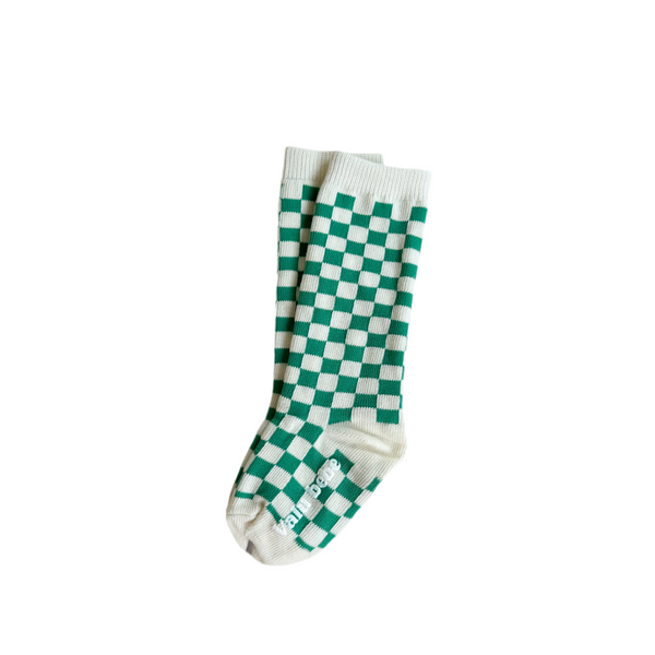 Checkered knee sock - Green