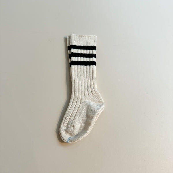 Sporty rib knee socks - Cream