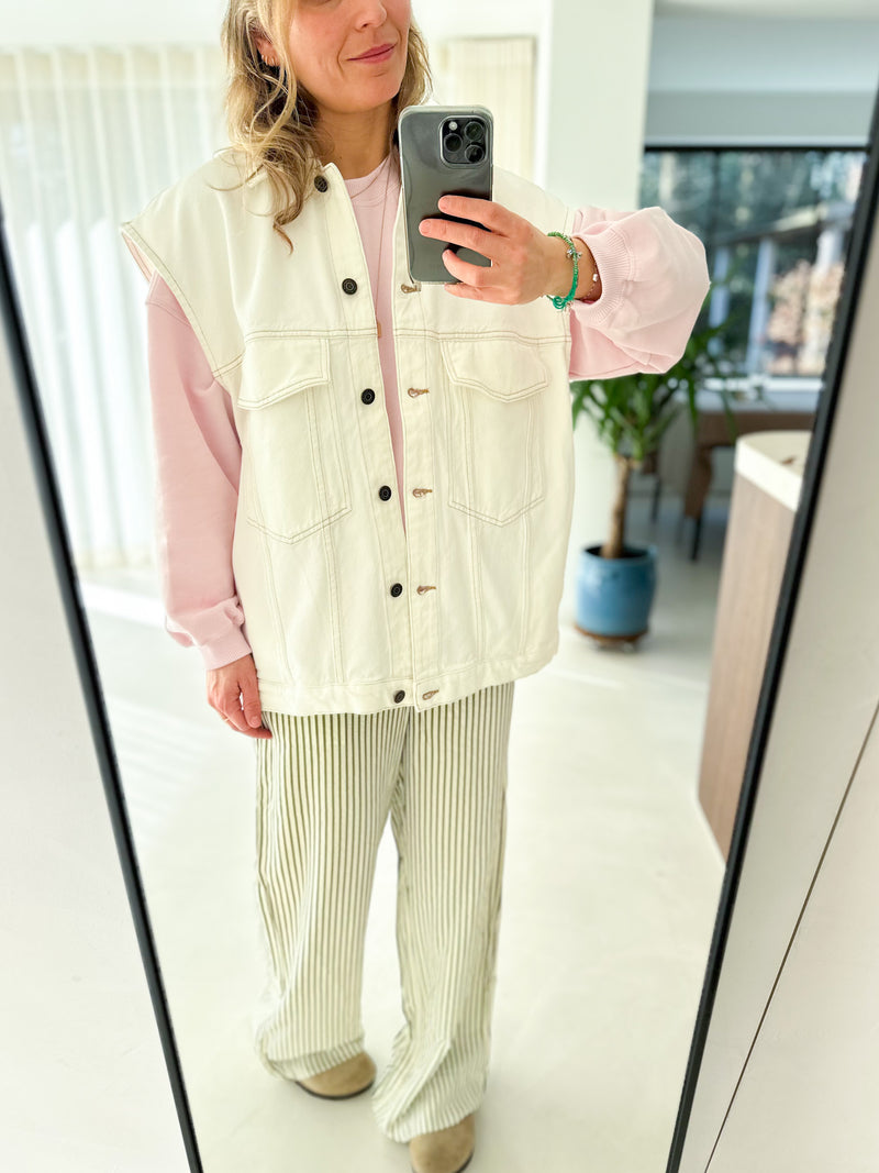 Jozastreet denim vest - Off white