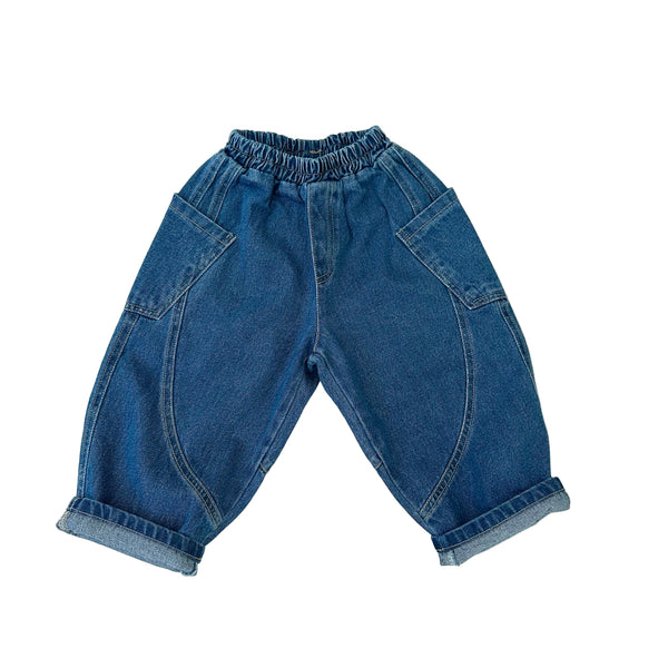 Stitch pocket denim pants - Blue washing