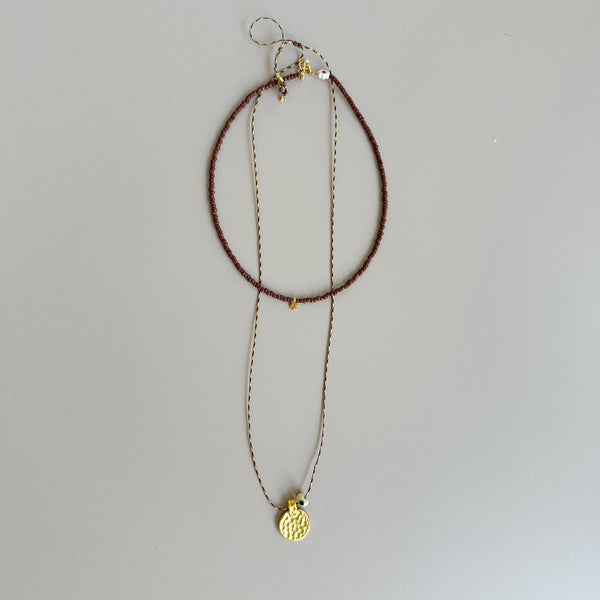 Simple beads necklace - Brown