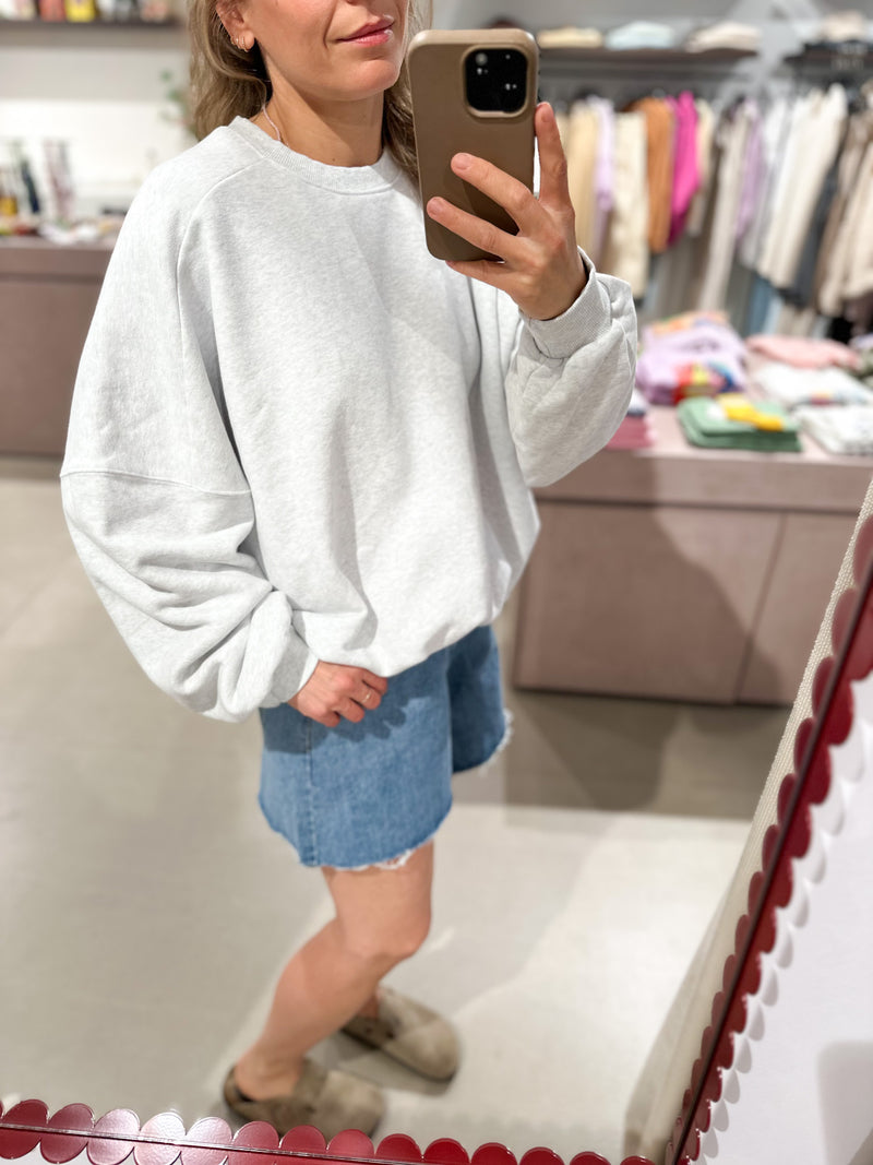 Soft oversized sweater - White melange