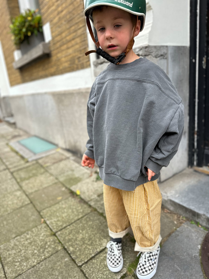 Striped corduroy pocket pants - Mustard