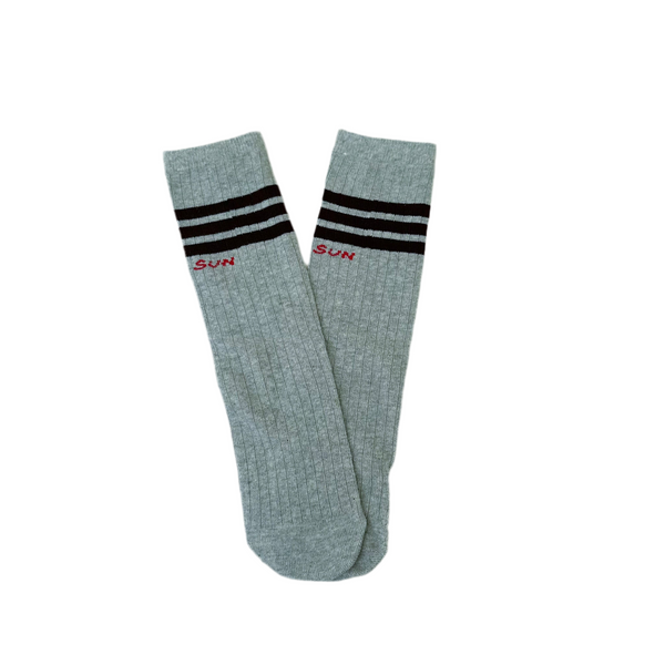 Striped sun socks - Grey melange
