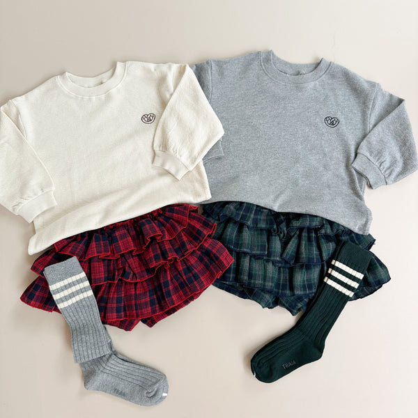 Flanel check shorty skirt - Red