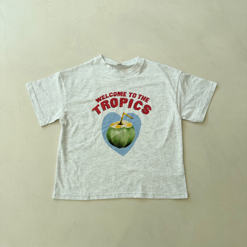 Tropical tee - White melange