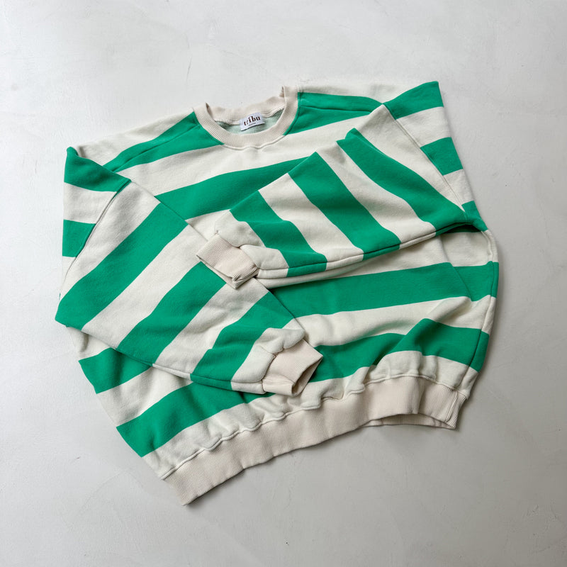 Sue striped sweatshirt - Green/cream
