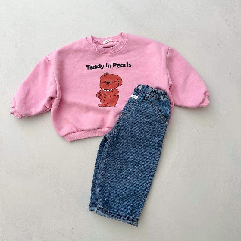 Slash denim pants - Fine stripes