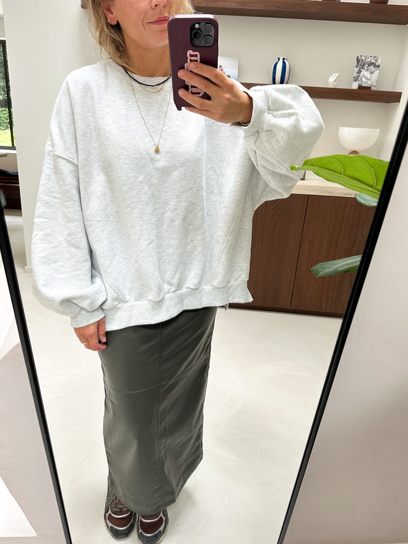 Stitch soft sweater - White melange