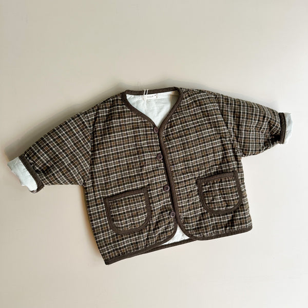 Flanel check lightly padded jacket - Multi