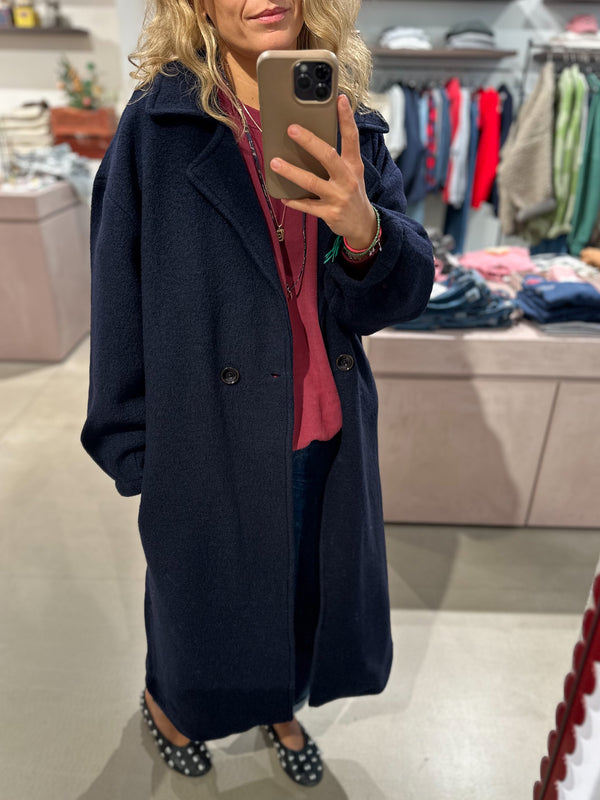 Monk virgin wool coat - Navy