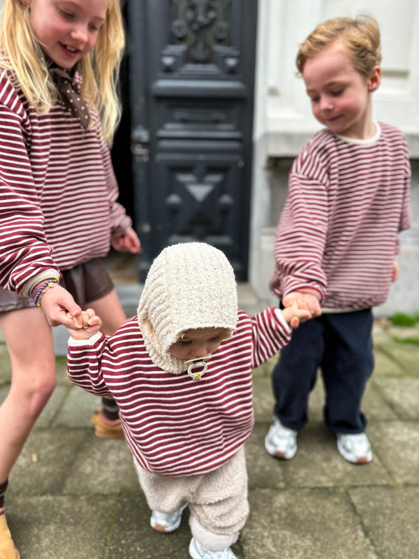 Gigi soft sweatshirt - Burgundy stripes