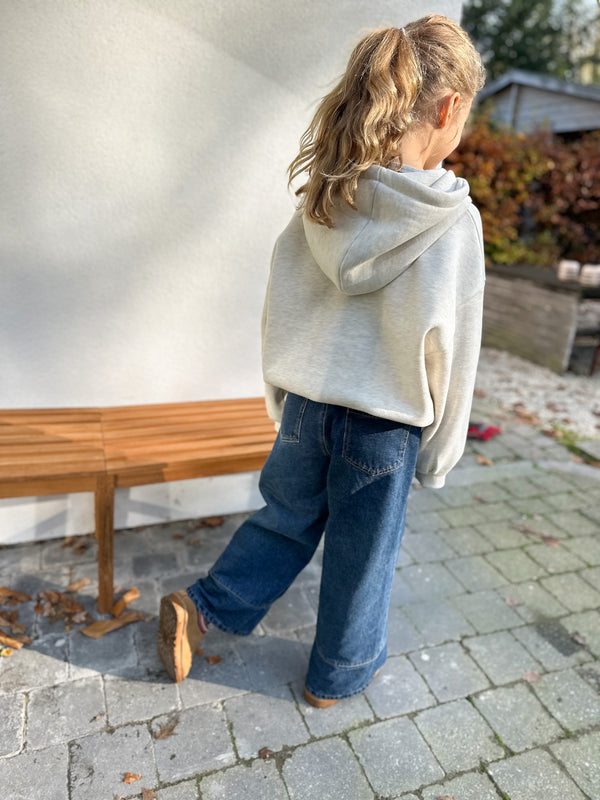 Oversized fleeced zip up hoodie - Oatmeal