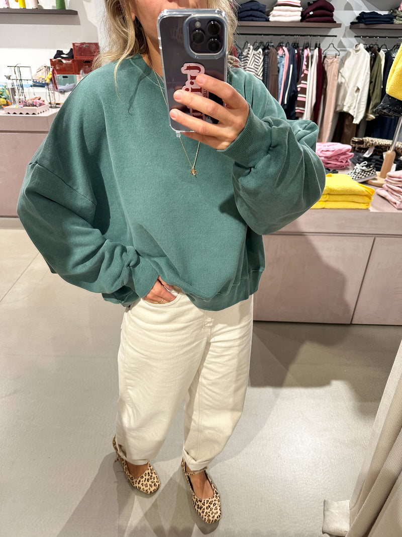 Joe sweatshirt - Washed forest green