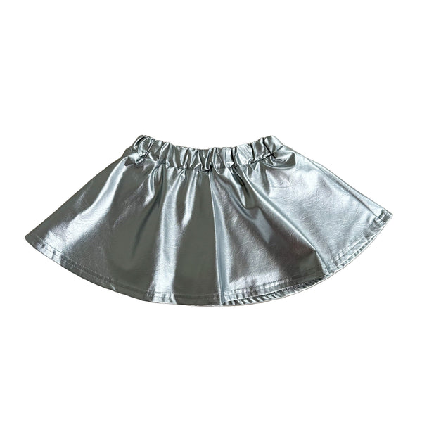 Mini leather like skirt - Silver