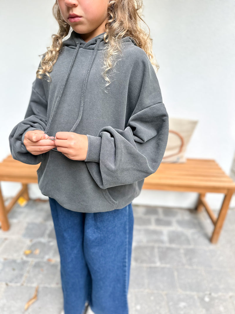Oversized pigment hoodie - Charcoal