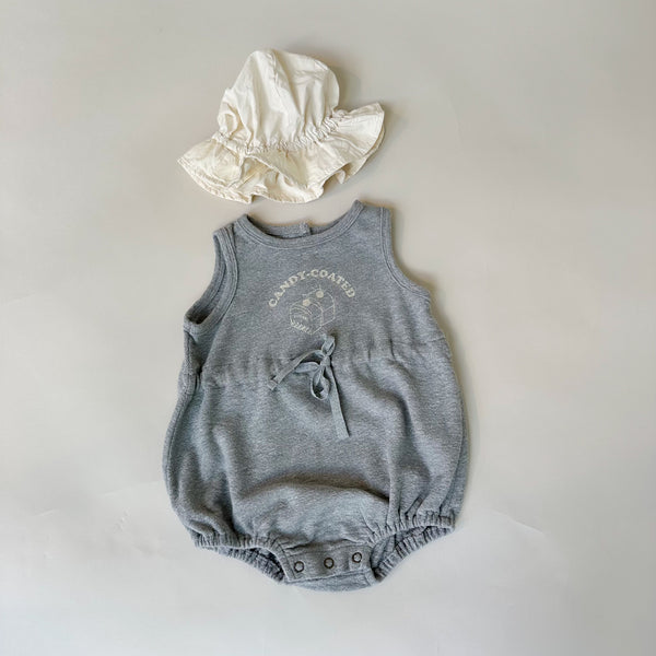 Candy structured cotton onesie - Grey melange