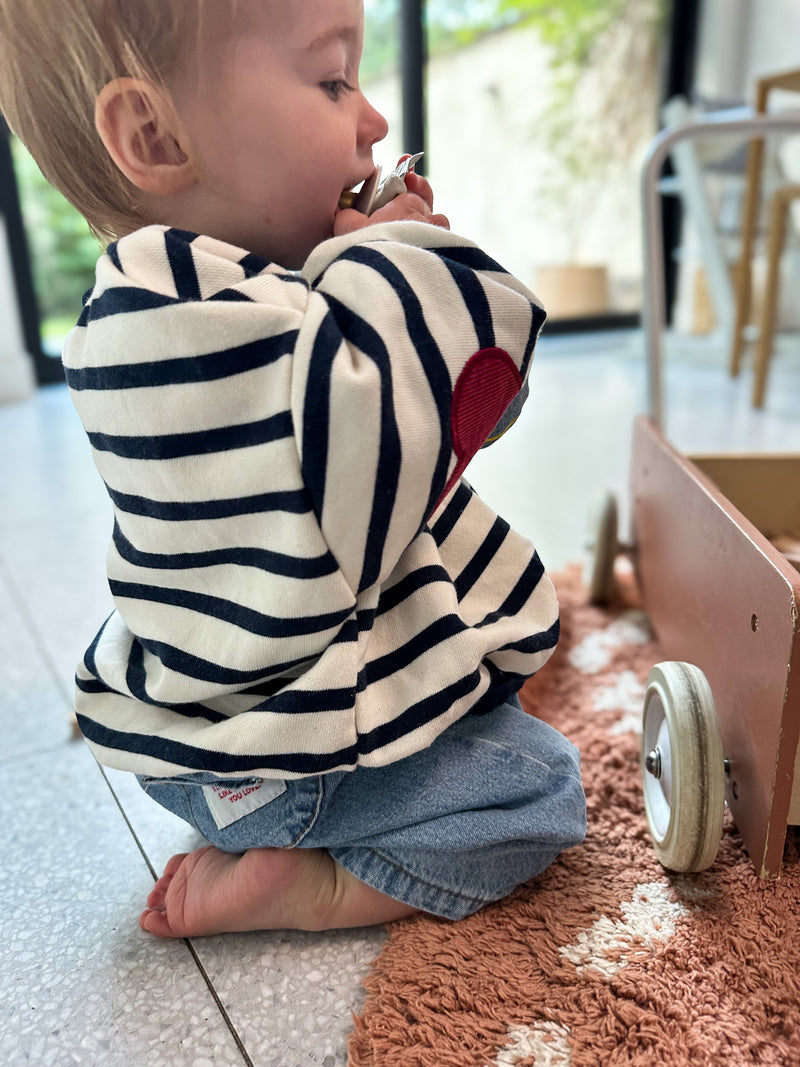 Heart striped sweater - Navy