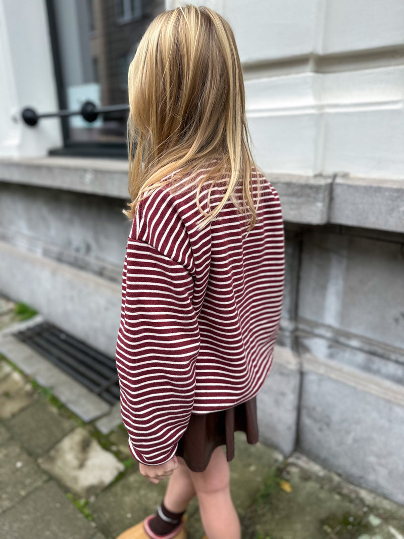 Gigi soft sweatshirt - Burgundy stripes