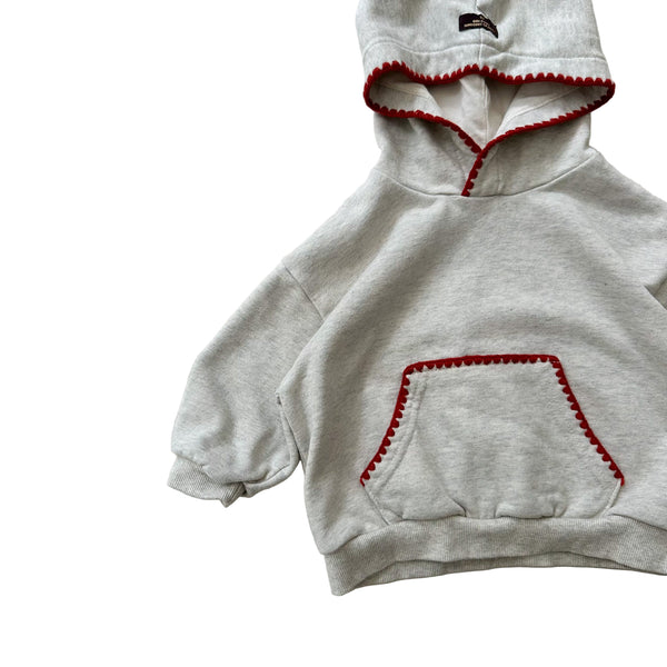 Bebe stitch hoodie - Oatmeal
