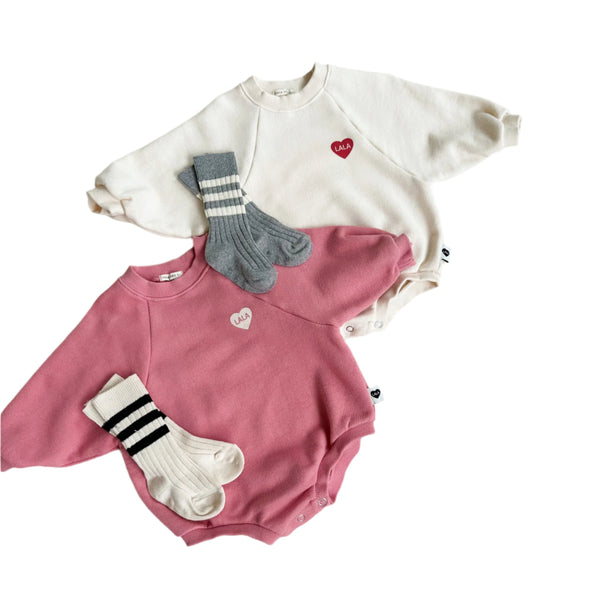 Heart sweater onesie - Ivory