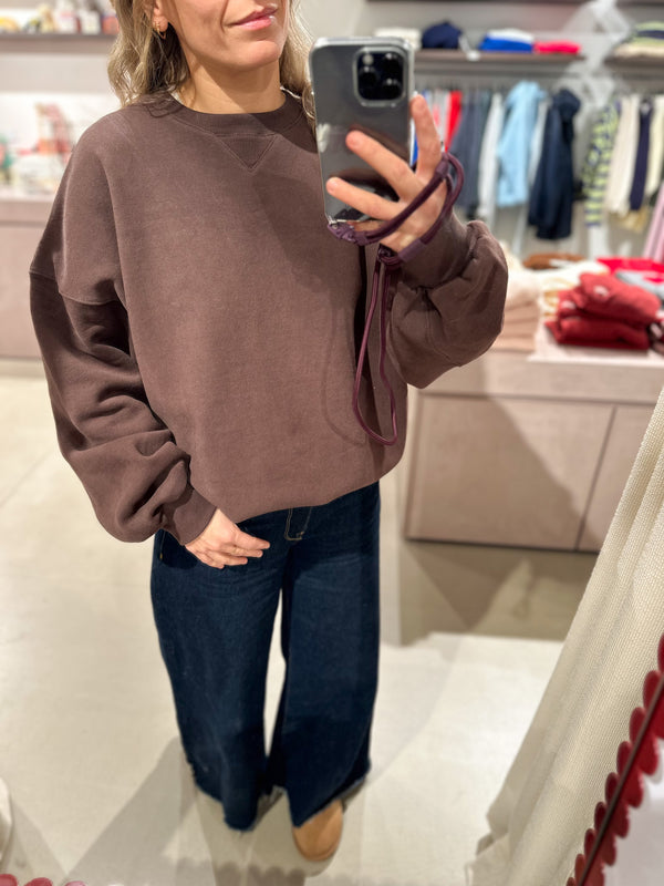 Oversized crewneck sweatshirt - Chocolate brown