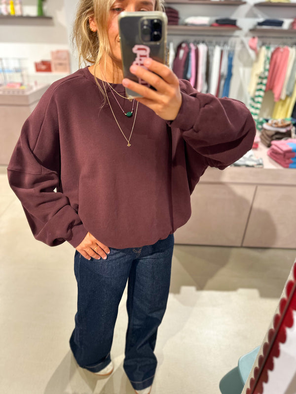 Soft oversized sweater - Chocolate plum