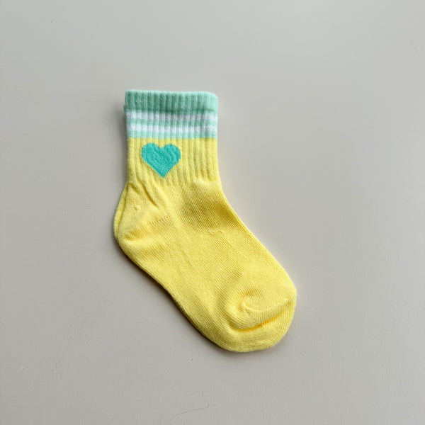 Heart stripe socks - Yellow