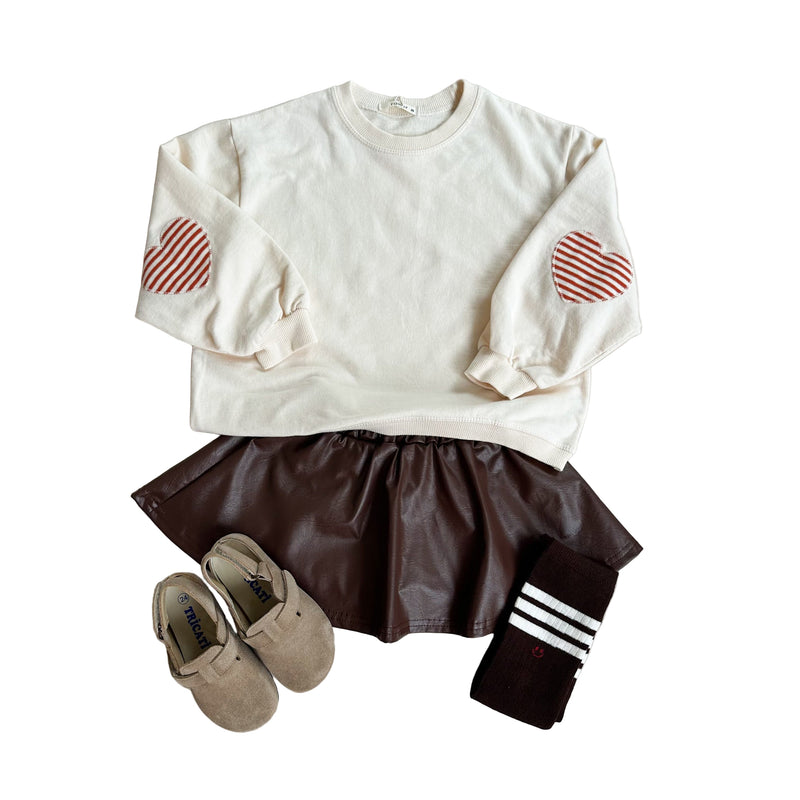 Mini leather like skirt - Brown