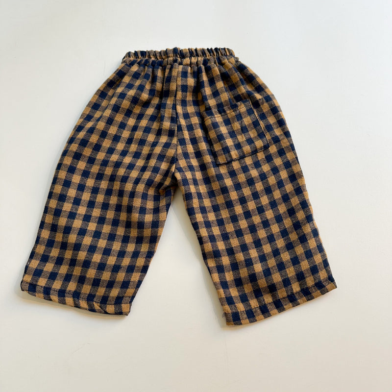 Flanel check pants - Brown