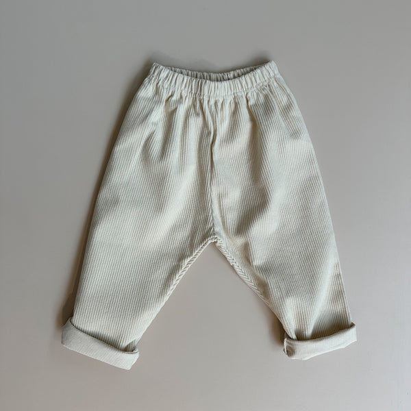 Corduroy baggy pants - Cream