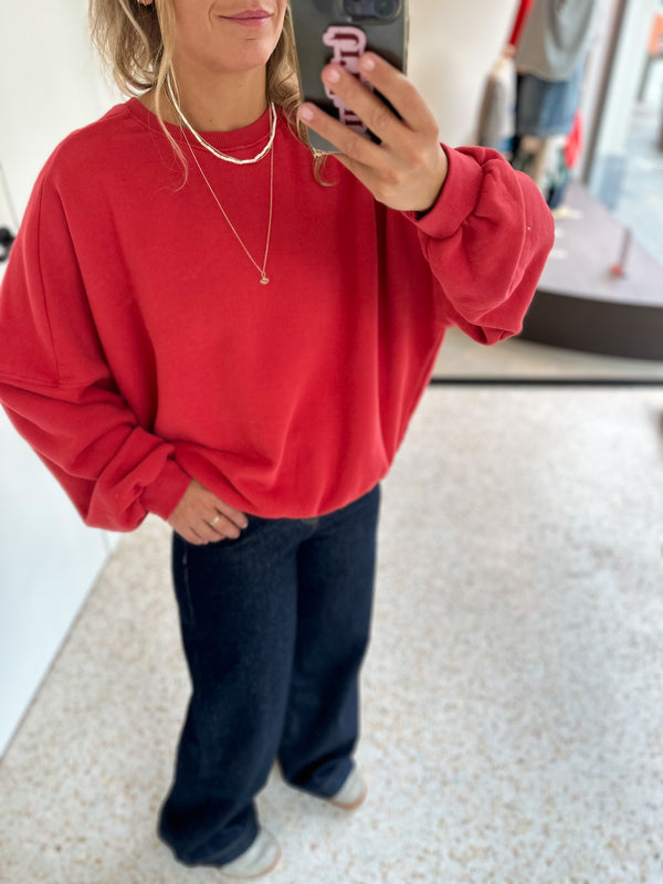 Soft oversized sweater - Pepper red