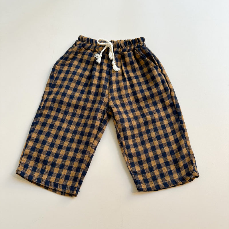 Flanel check pants - Brown