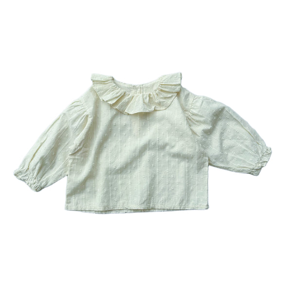 Cotton frill blouse - Cream