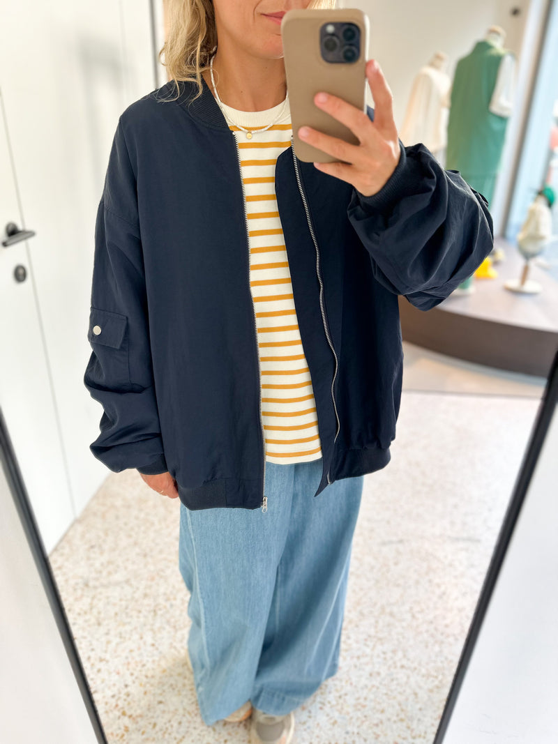 Oversized bomber jacket - Navy