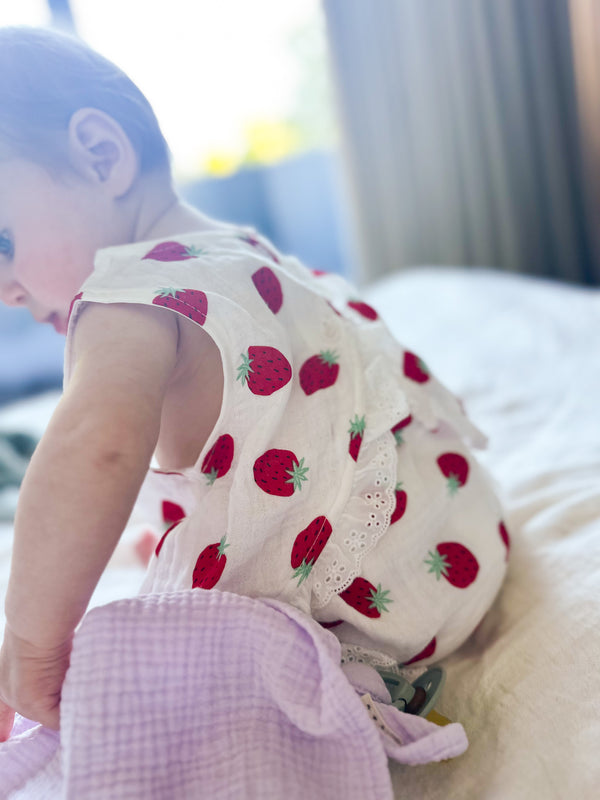 Muslin strawberry set - Cream