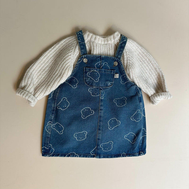 Bear denim dress - Blue