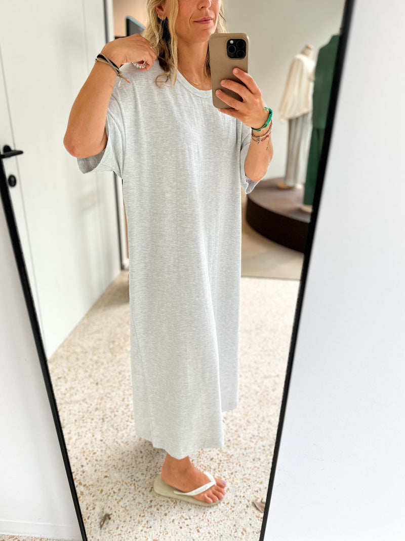 Oversized tee dress - White melange