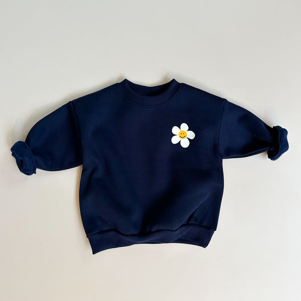 Smile daisy sweatshirt - Navy