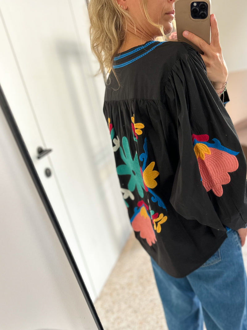 Carmen embroidered blouse- Multicolor