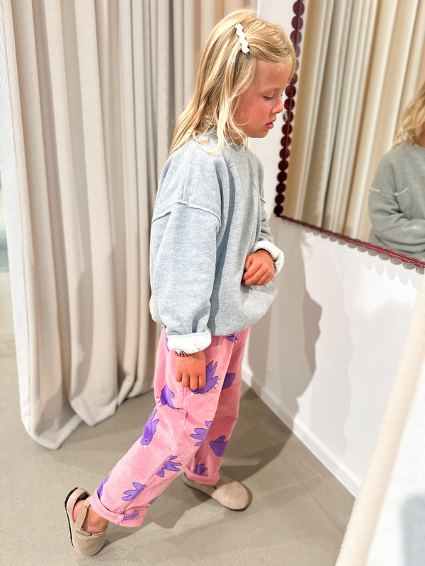 Birds corduroy pants - Pink