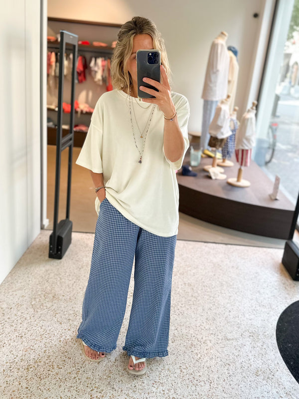 Oversized velvet tee - Cream