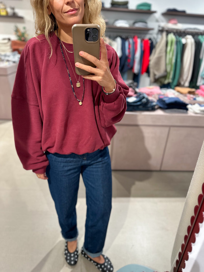 Soft oversized sweater - Burgundy