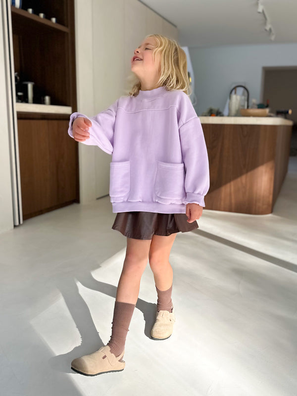 Billie fleeced pocket sweater - Lilac