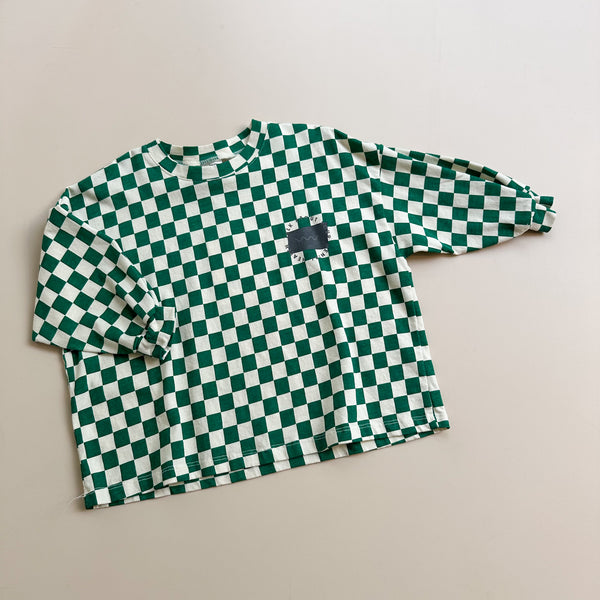 Loose fit checkered tee - Green