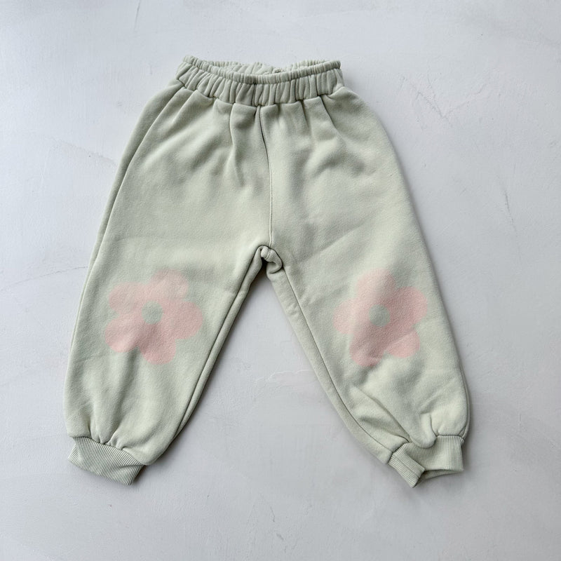 Flower jogger pants - Mint