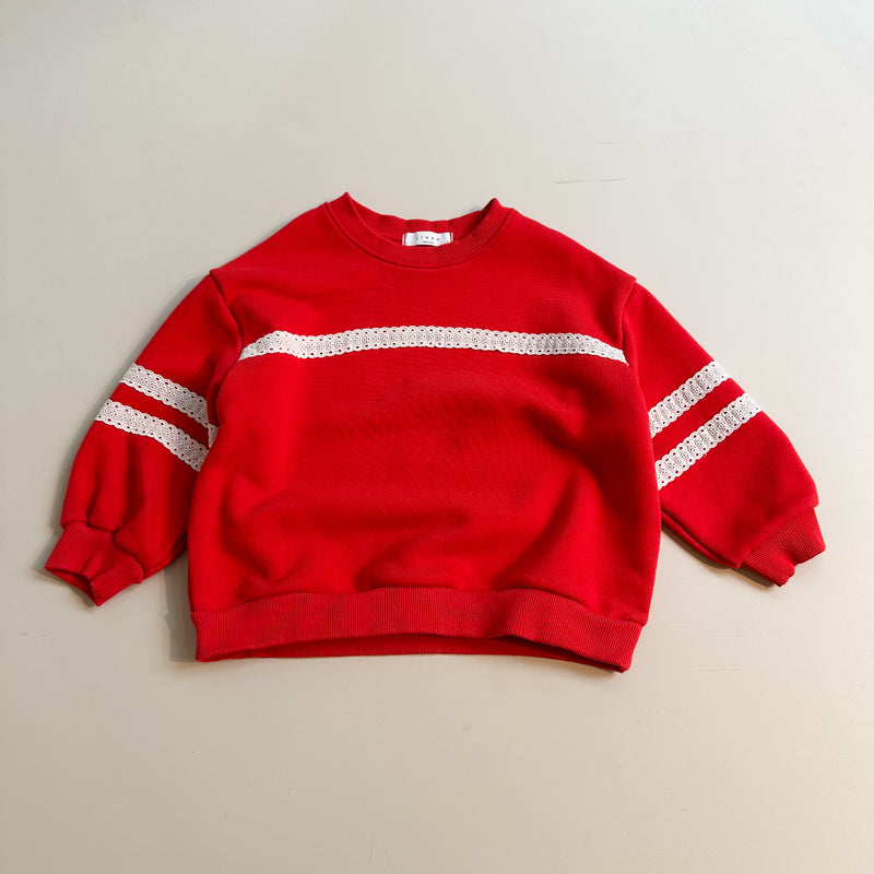 Lace sweatshirt - Red